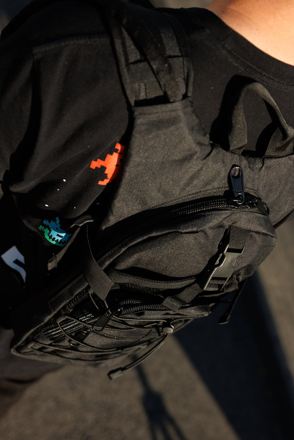 [SHWA] TBG-18 Techwear Style Rave Hydropack Backpack-Black (Bag & Strap ONLY)