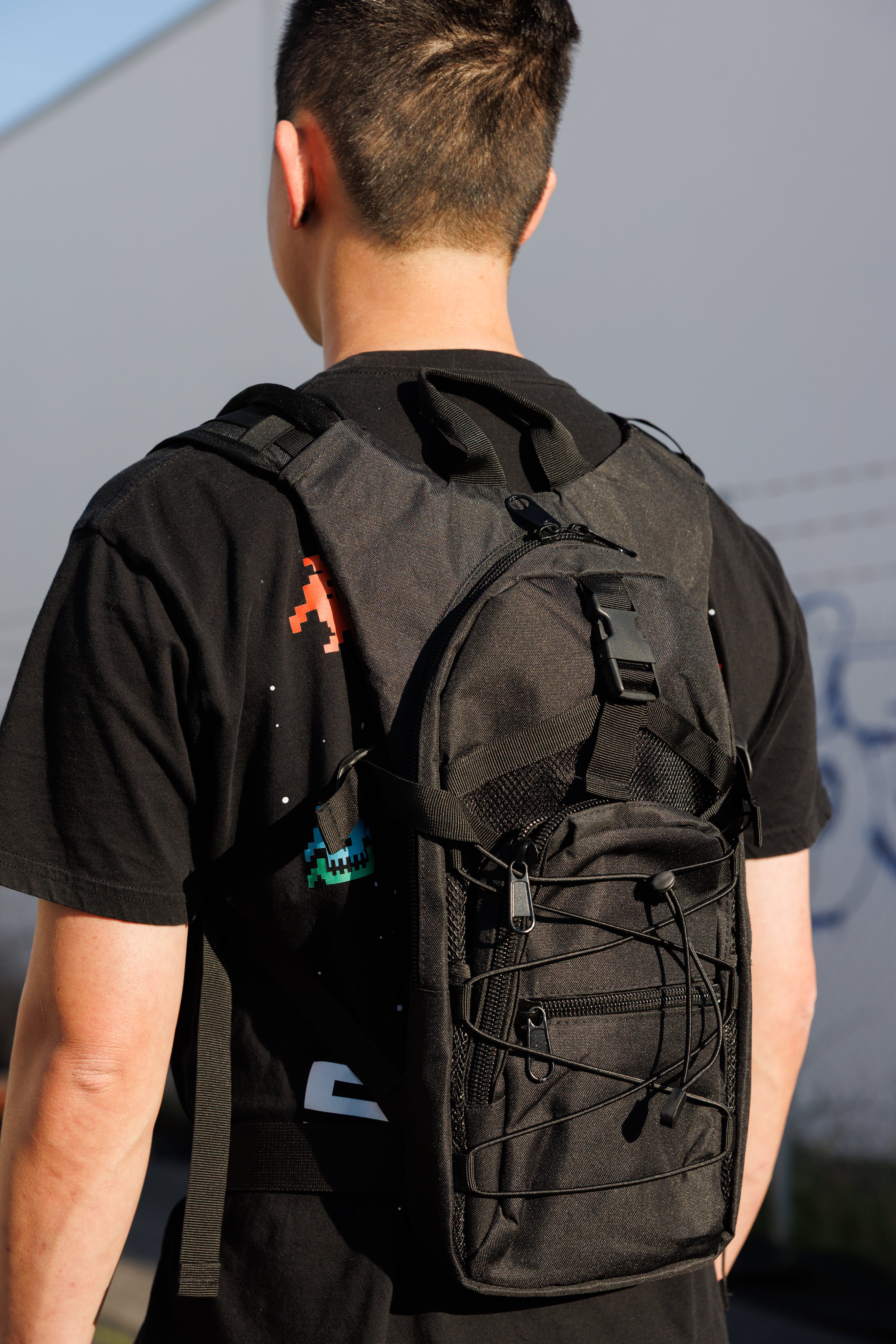 [SHWA] TBG-18 Techwear Style Rave Hydropack Backpack-Black (Bag & Strap ONLY)