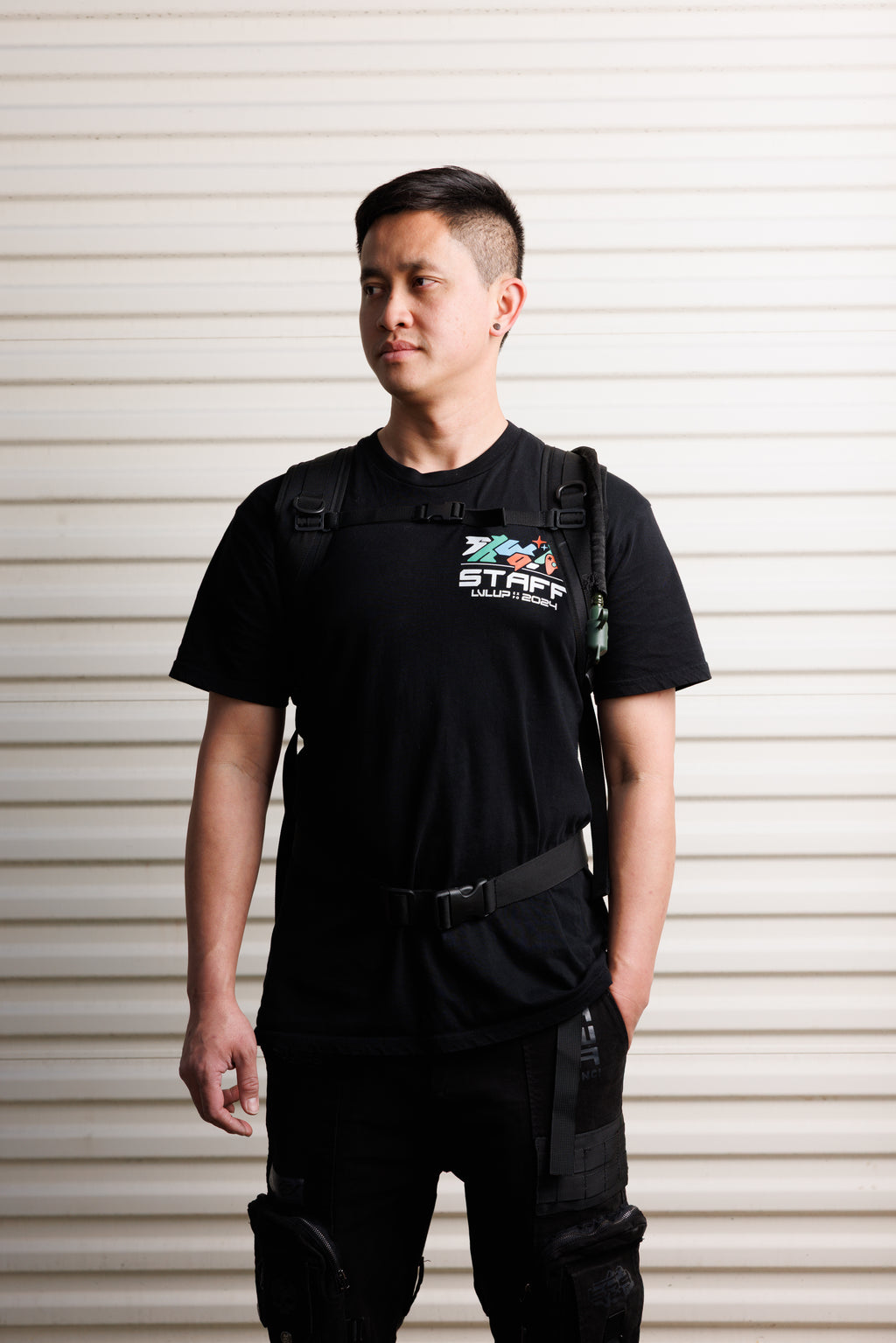 [SHWA] TBG-18 Techwear Style Rave Hydropack Backpack-Black (Bag & Strap ONLY)