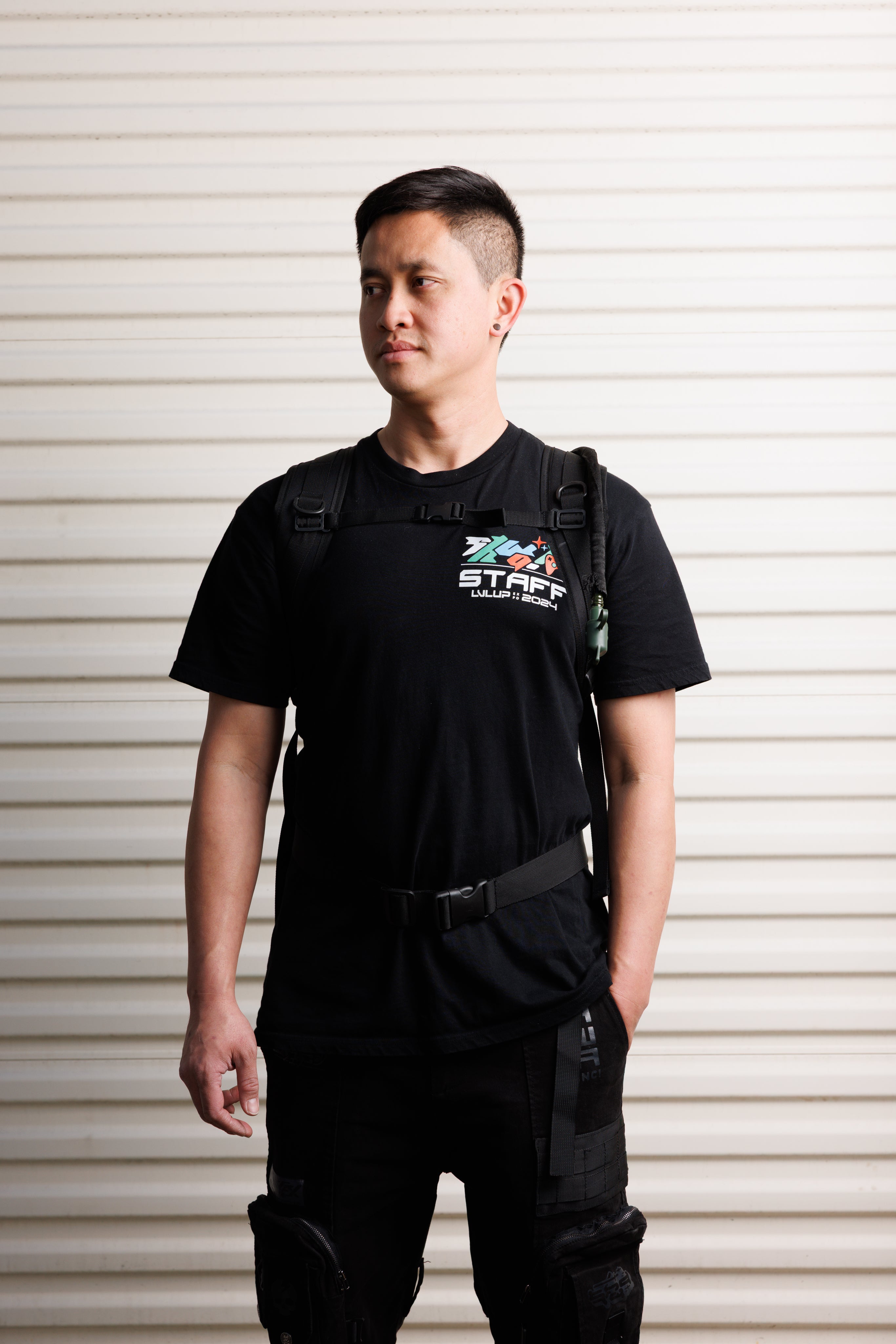 [SHWA] TBG-18 Techwear Style Rave Hydropack Backpack-Black (Bag & Strap ONLY)