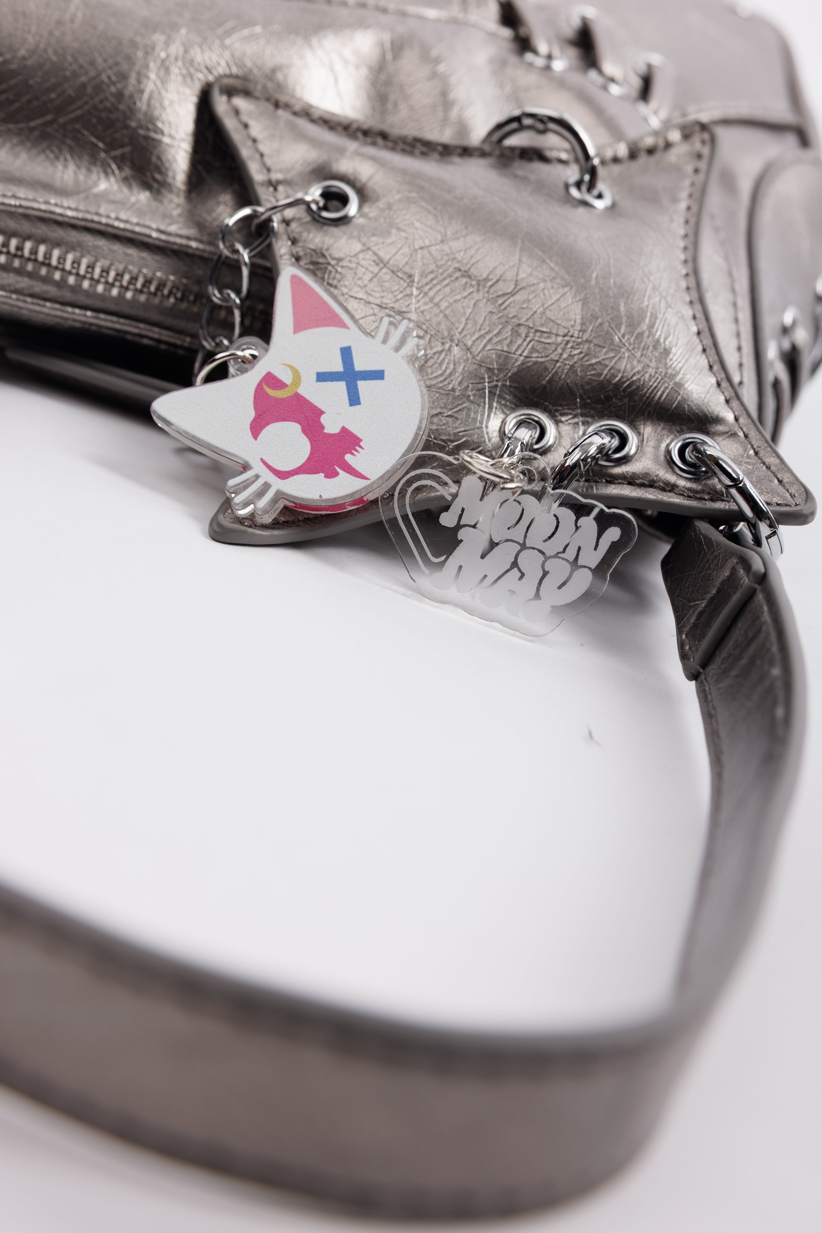 Silver Mended Moon Purse