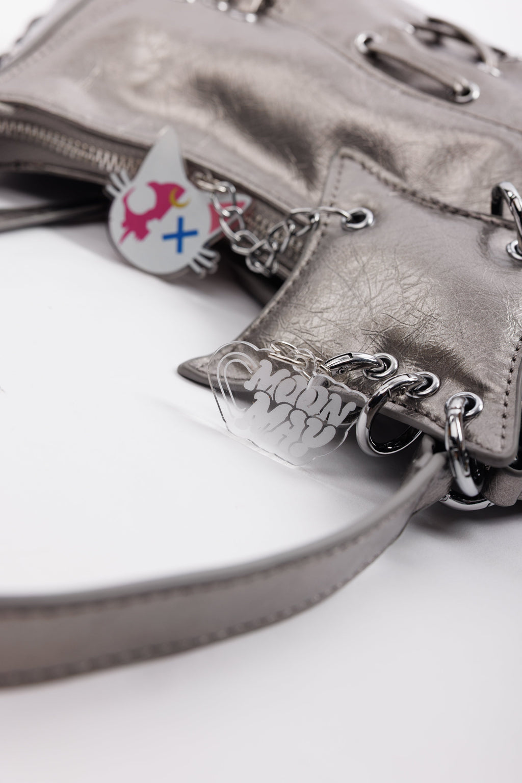 Silver Mended Moon Purse