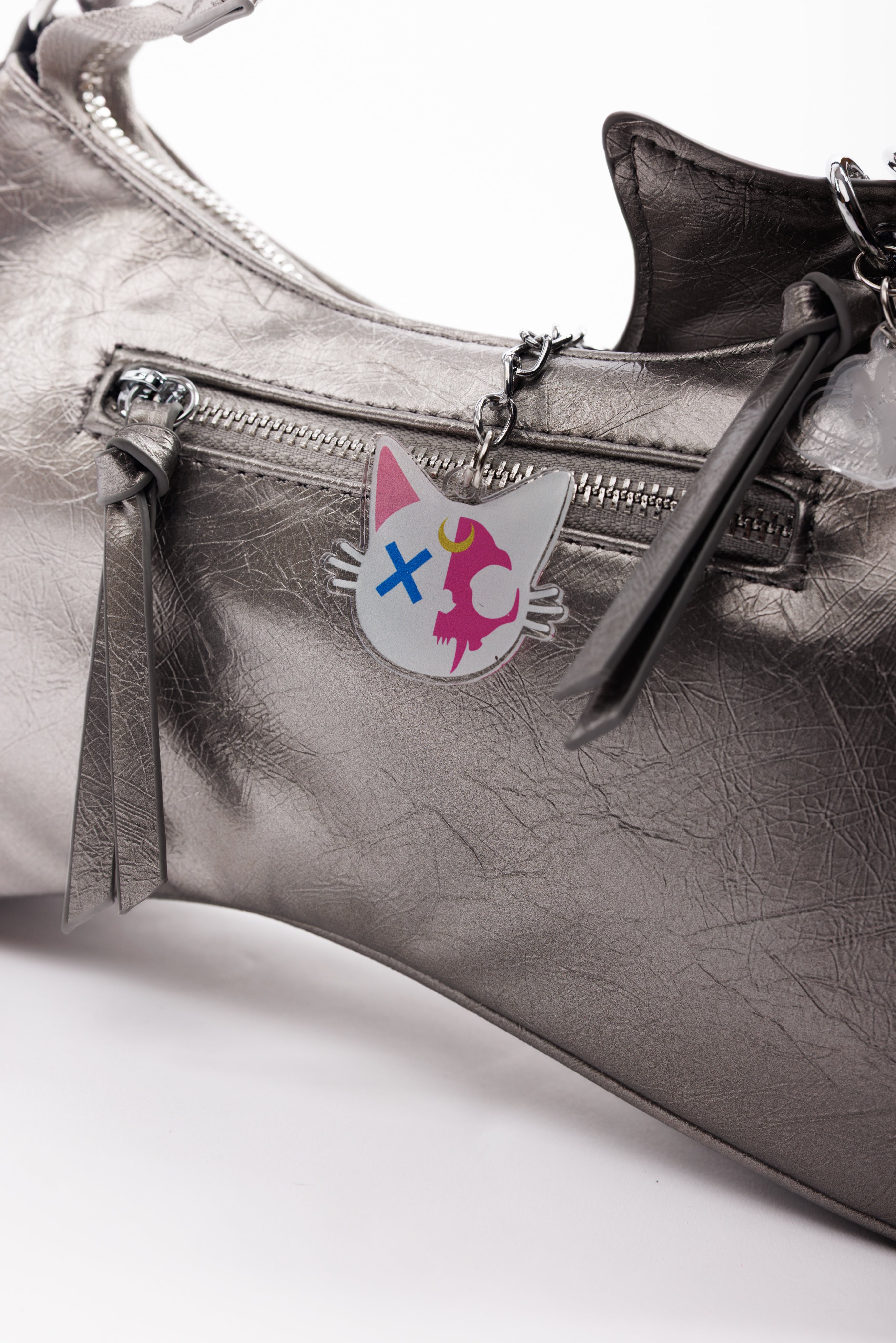 Silver Mended Moon Purse