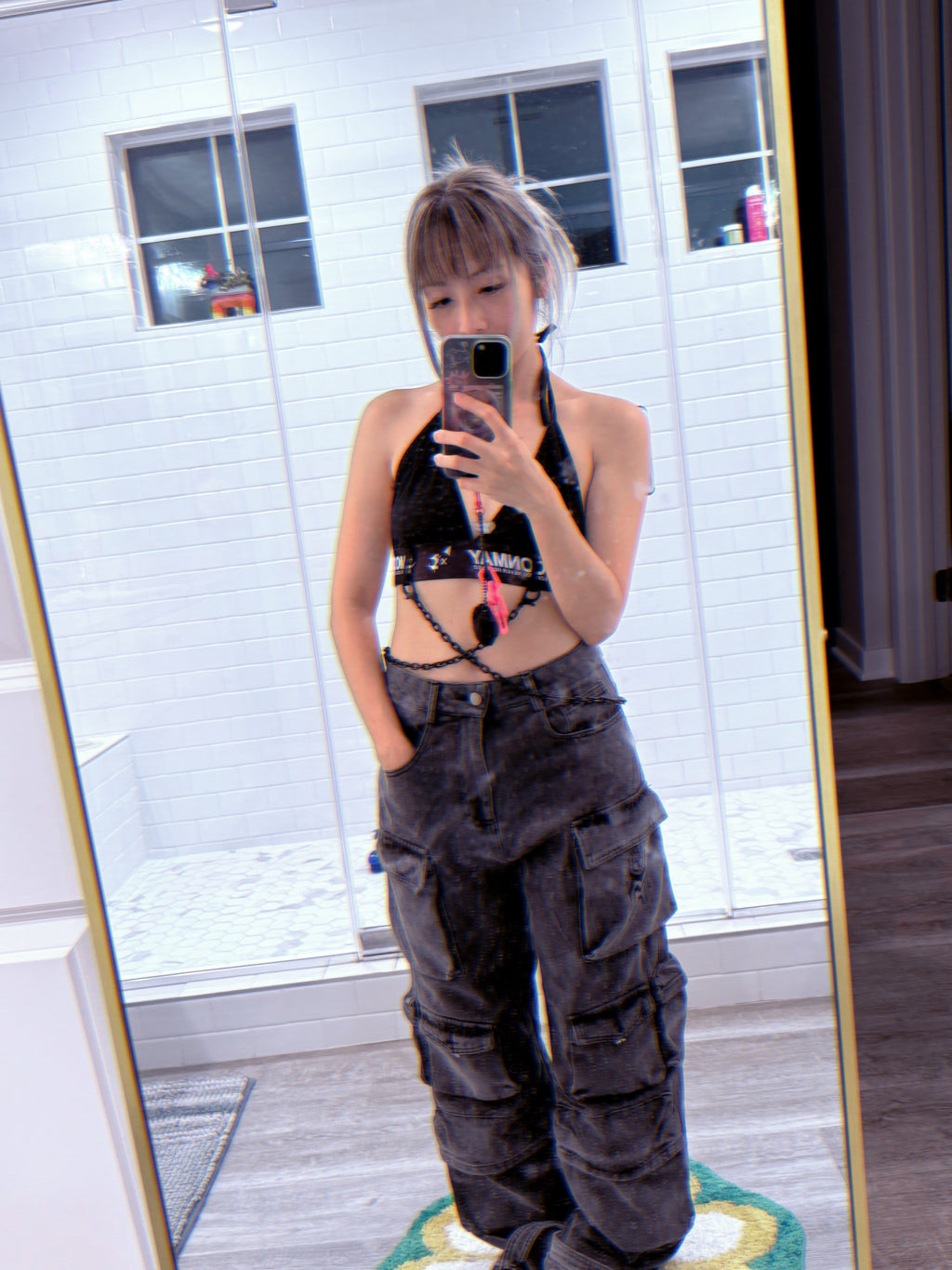 Black Cargo Jeans - FINAL SALE (No Return OR exchange)