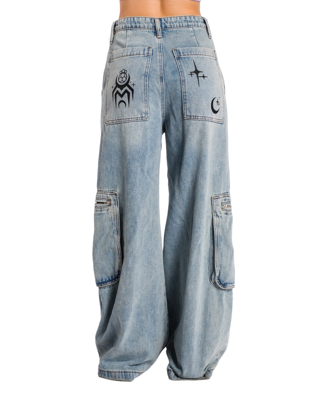 Blue Crystal Eye Cropped Hoodie - FINAL SALE (No Return OR exchange)