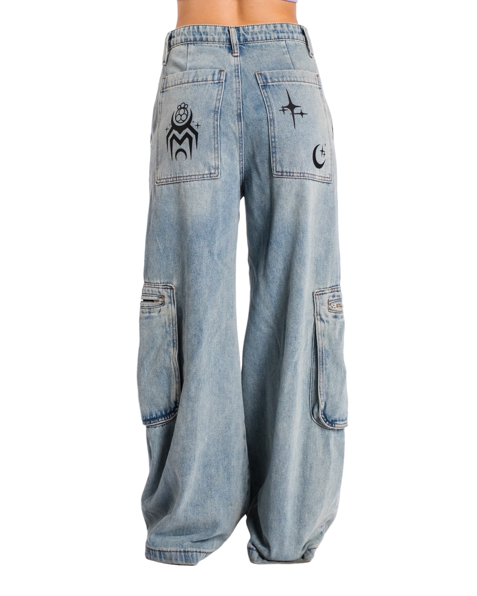 Blue Crystal Eye Cropped Hoodie - FINAL SALE (No Return OR exchange)