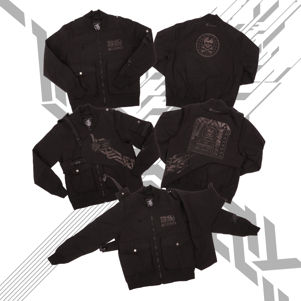 [SHWA] TB-01 Techwear Style Speed Black Bomber Jacket - FINAL SALE (No return or exchange)