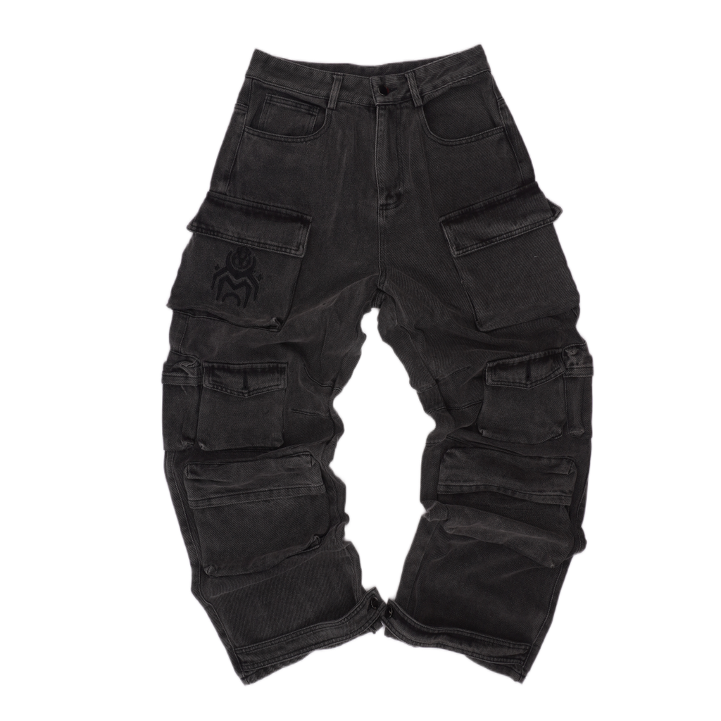 Black Cargo Jeans - FINAL SALE (No Return OR exchange)