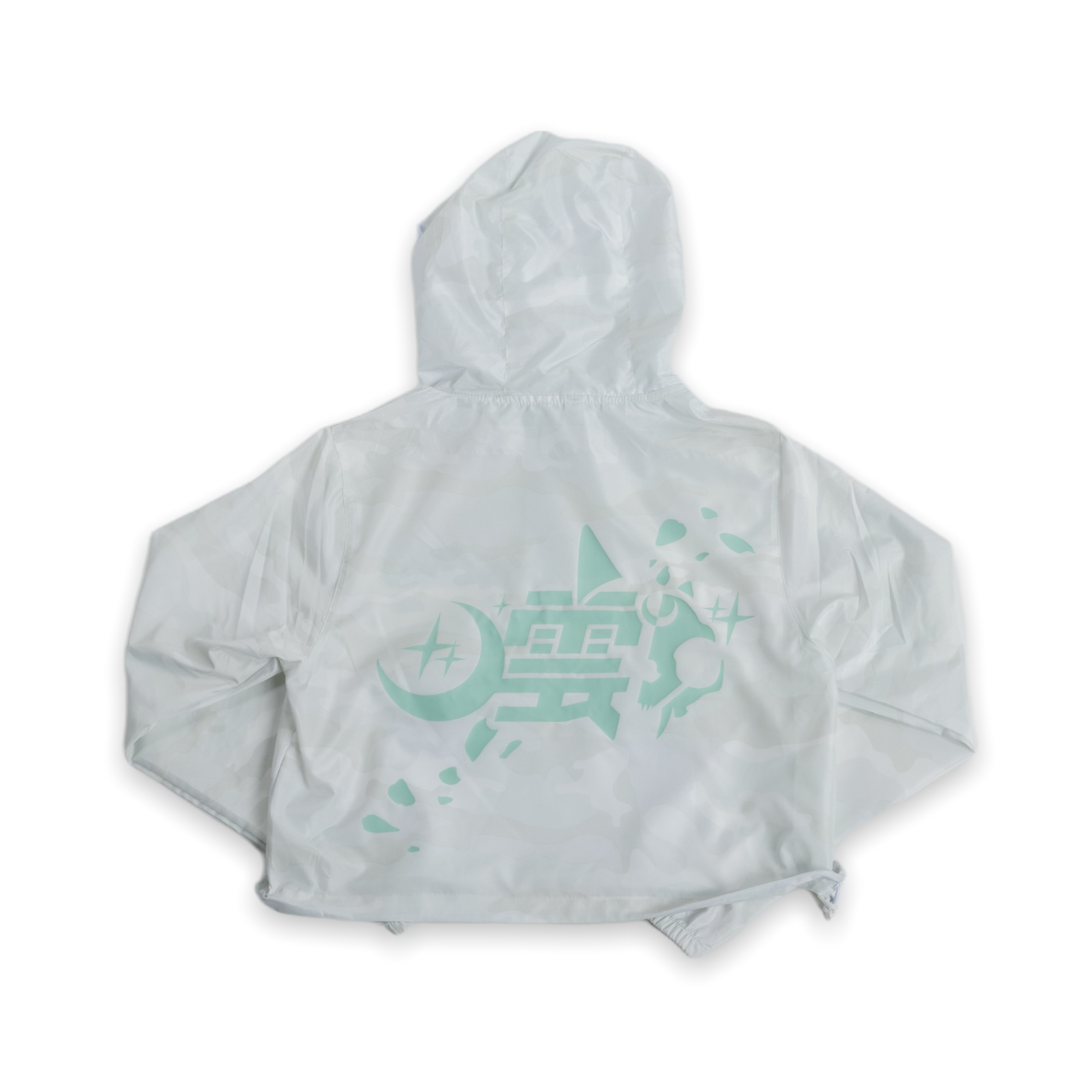 Mint Sakura Monnbreaker Cropped Hoodie