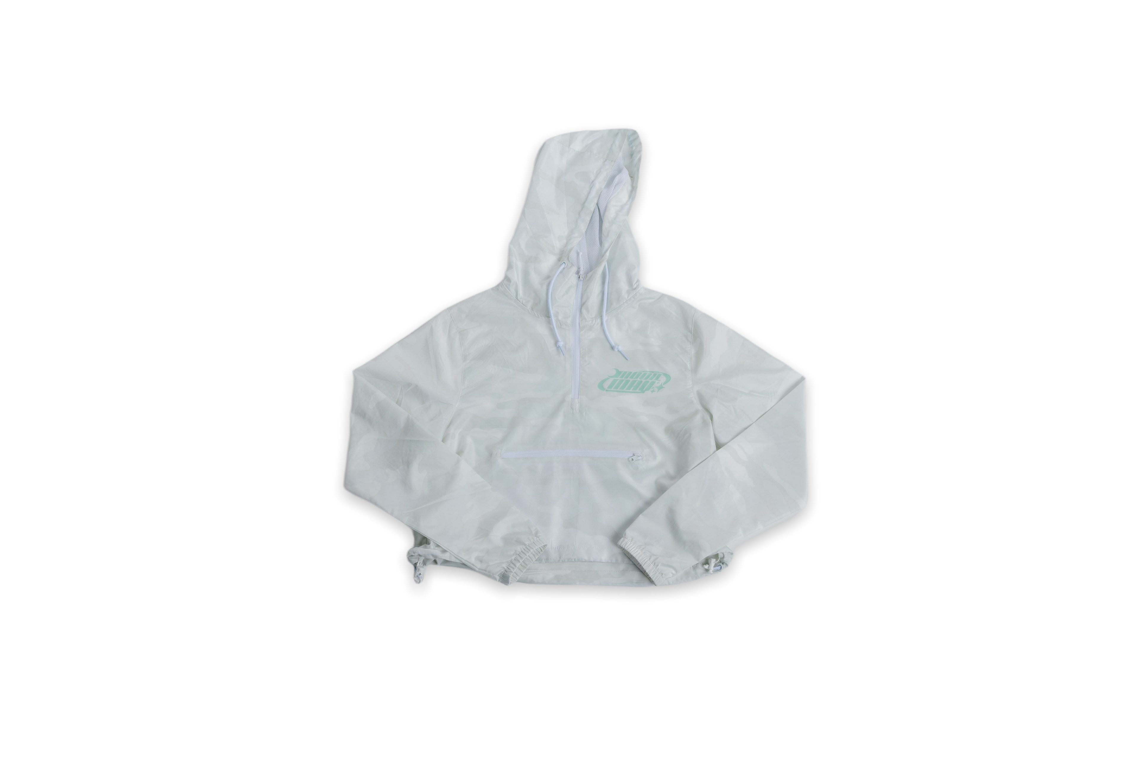 Mint Sakura Monnbreaker Cropped Hoodie