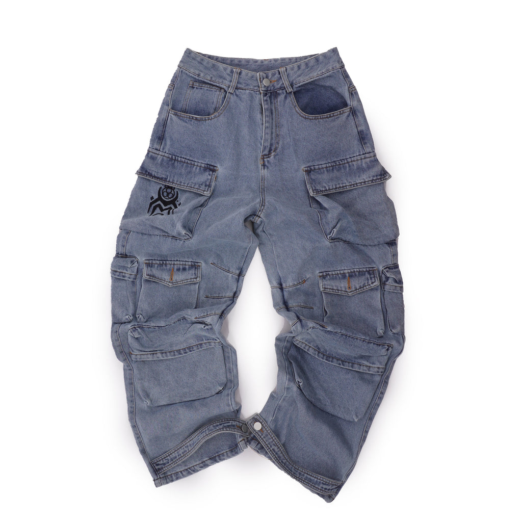 Blue Cargo Jeans - FINAL SALE (No Return OR exchange)