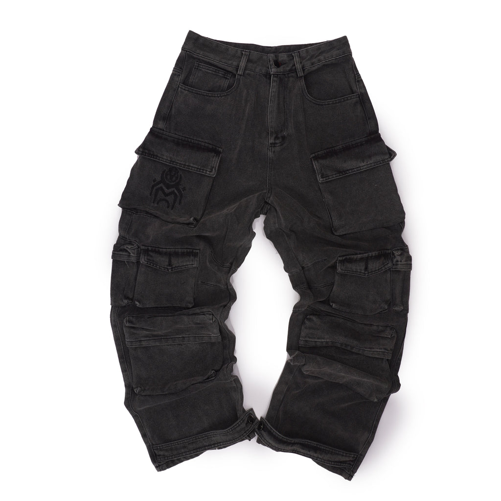 Black Cargo Jeans - FINAL SALE (No Return OR exchange)