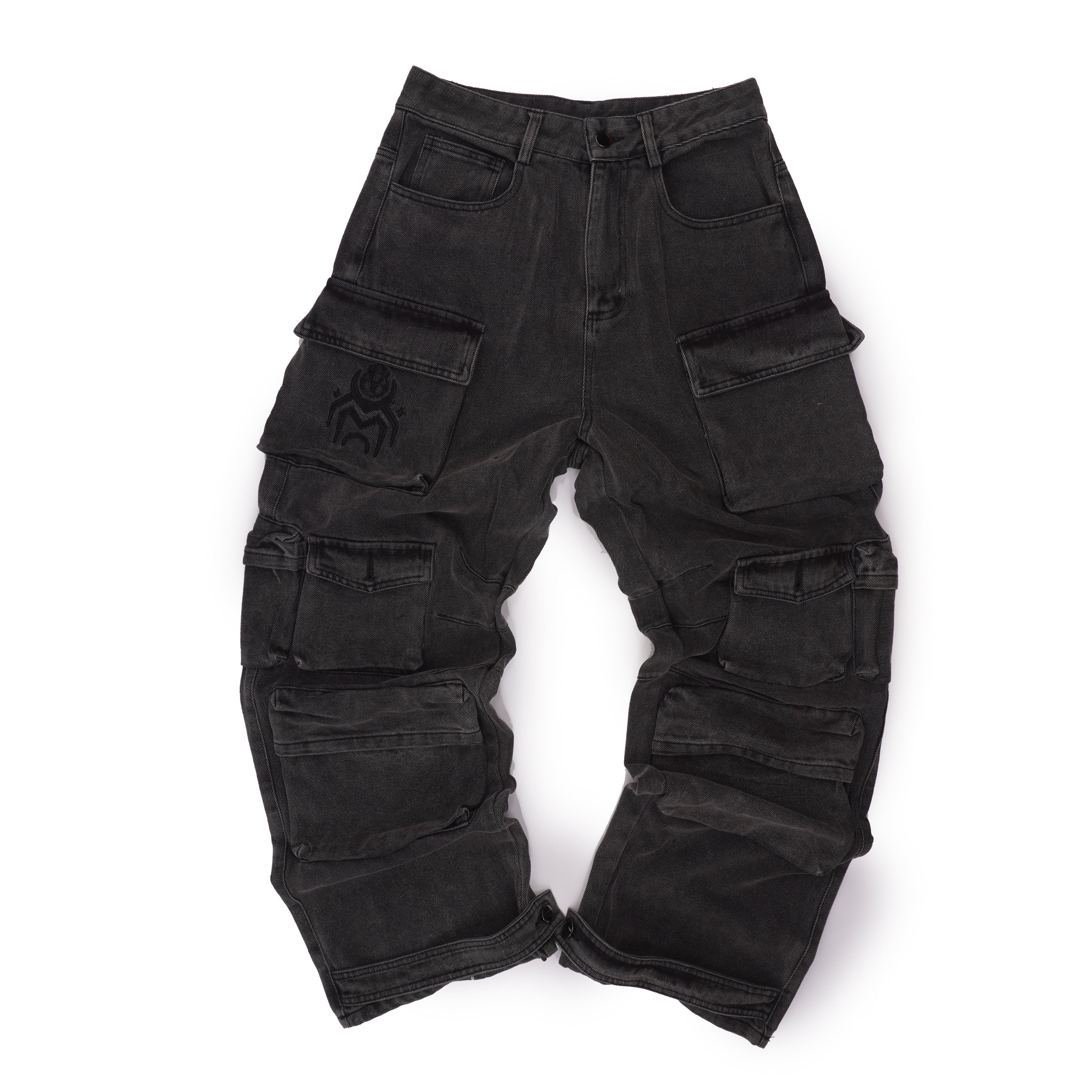 Black Cargo Jeans - FINAL SALE (No Return OR exchange)