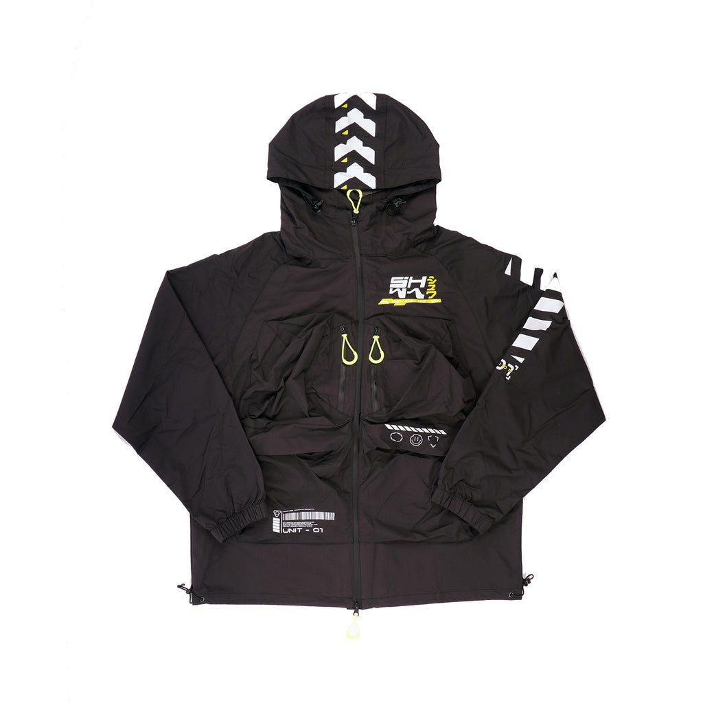 [SHWA] TB-03 Techwear Style Black Waterproof Windbreaker - FINAL SALE (No return or exchange)