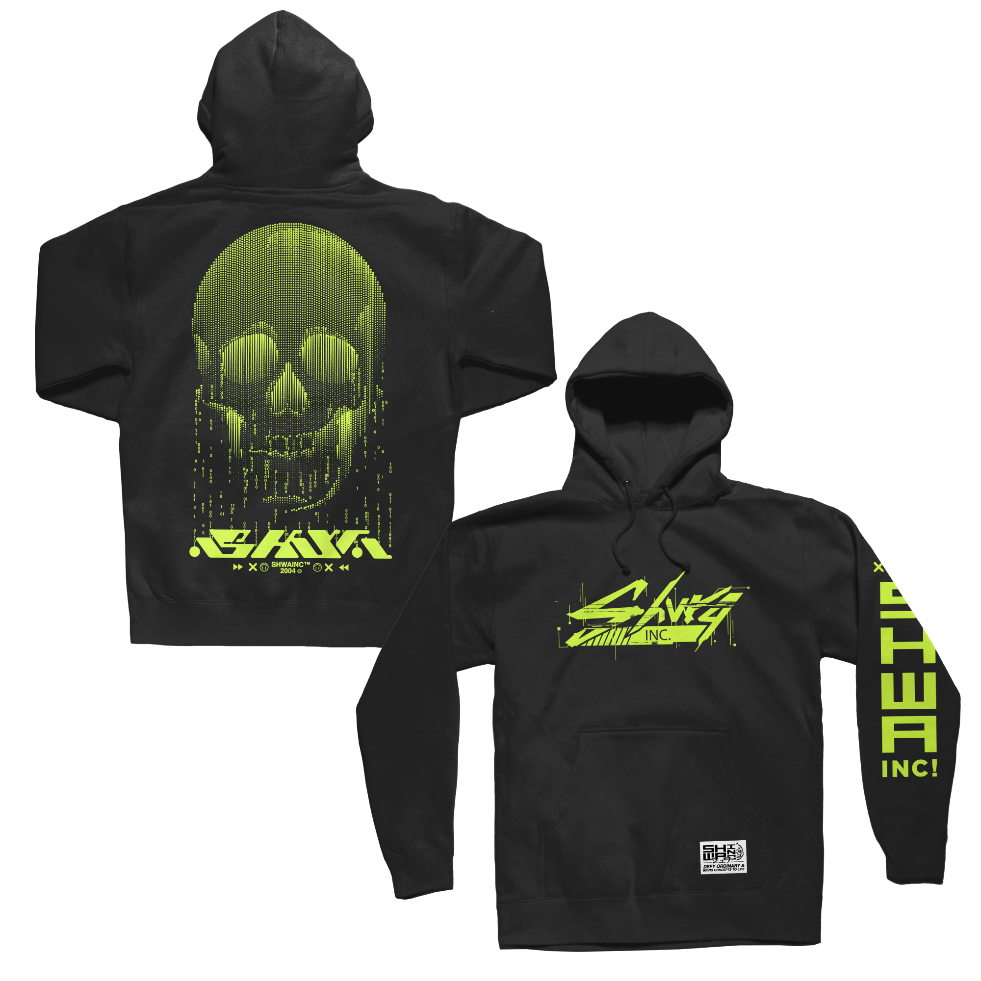 [SHWA] Cyberpunk Style Black Pull-over Hoodie