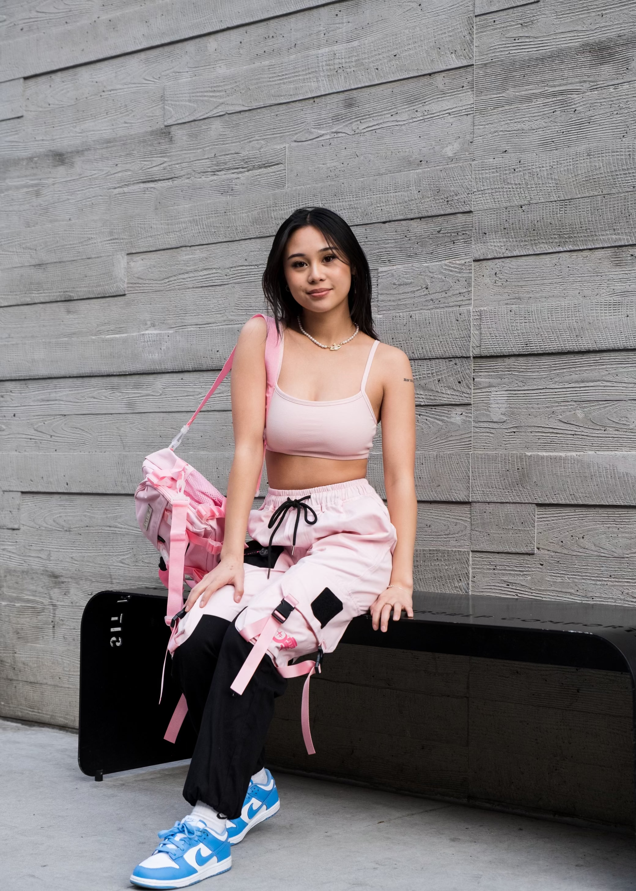 Pink Block Jogger - FINAL SALE (No Return OR exchange)