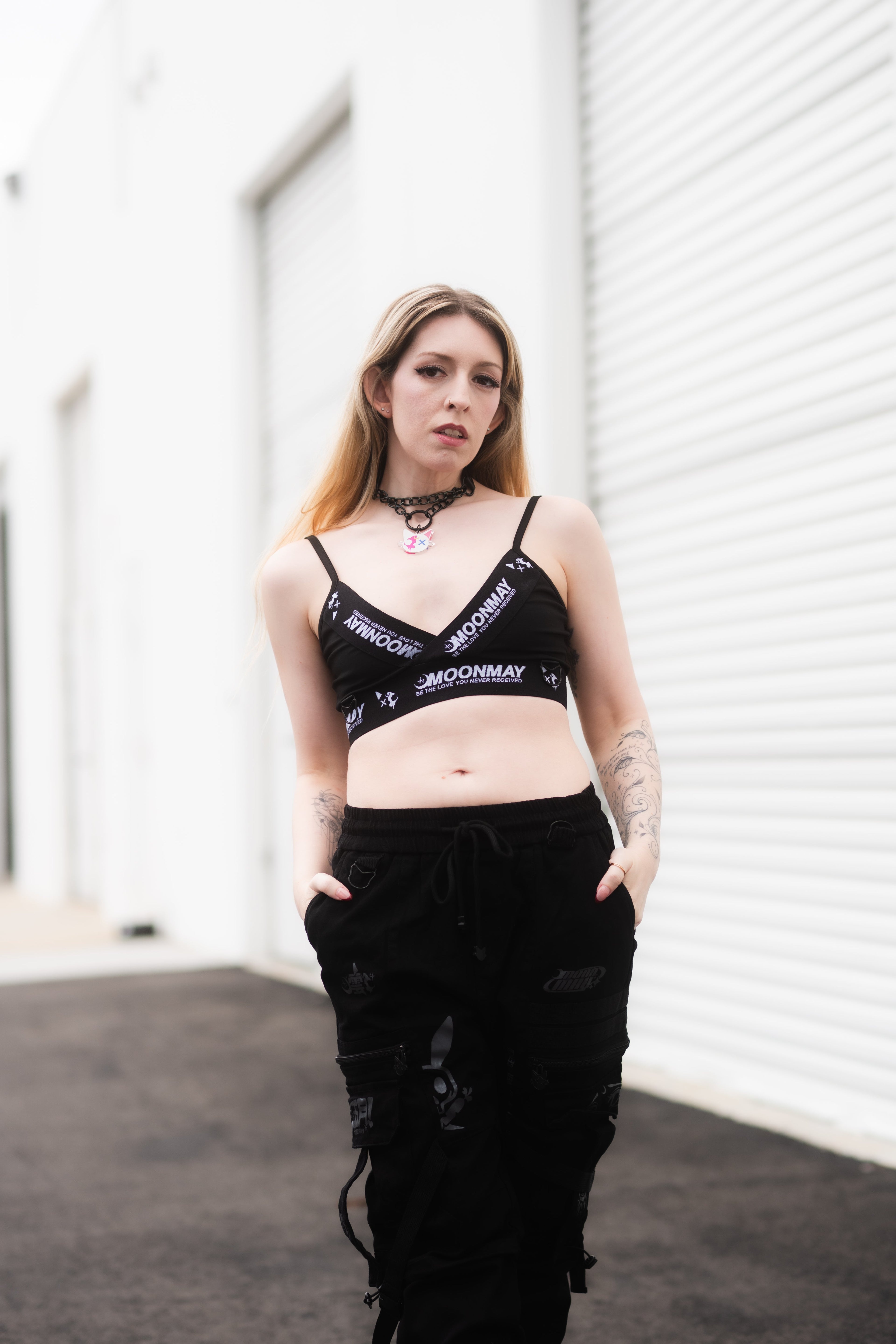 MoonMist Logo Bralette - Black