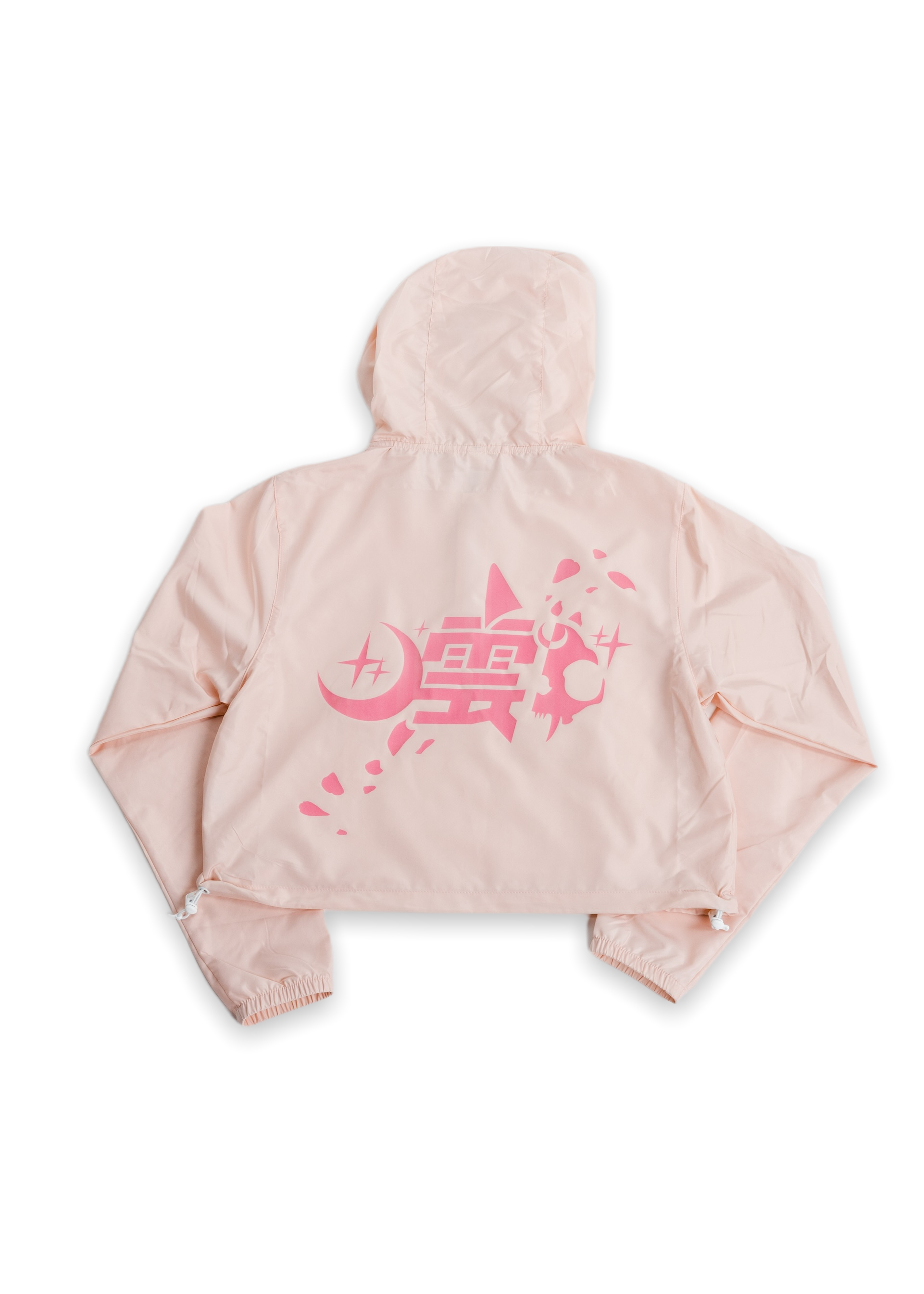 Pink Sakura Monnbreaker Cropped Hoodie