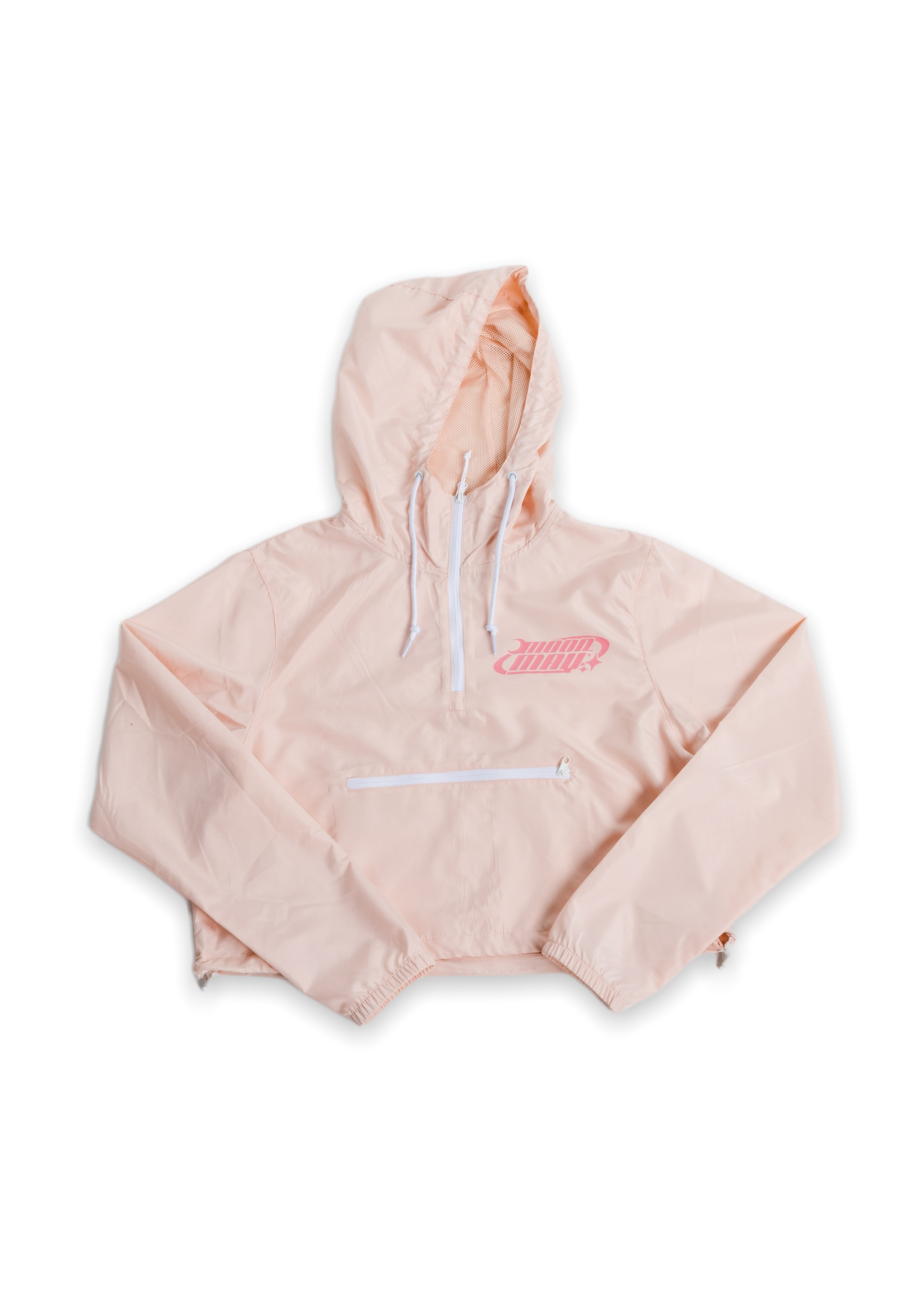 Pink Sakura Monnbreaker Cropped Hoodie