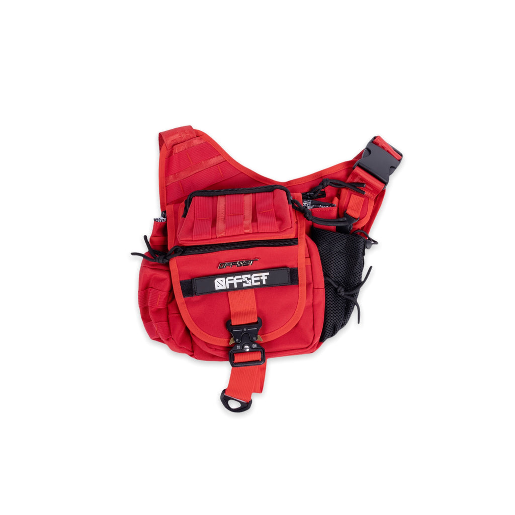 [SHWA] TBG-09 Techwear Style Tactical Side Bag - Red Boba Bag with Non-Removable Strap (Bag & Strap ONLY)