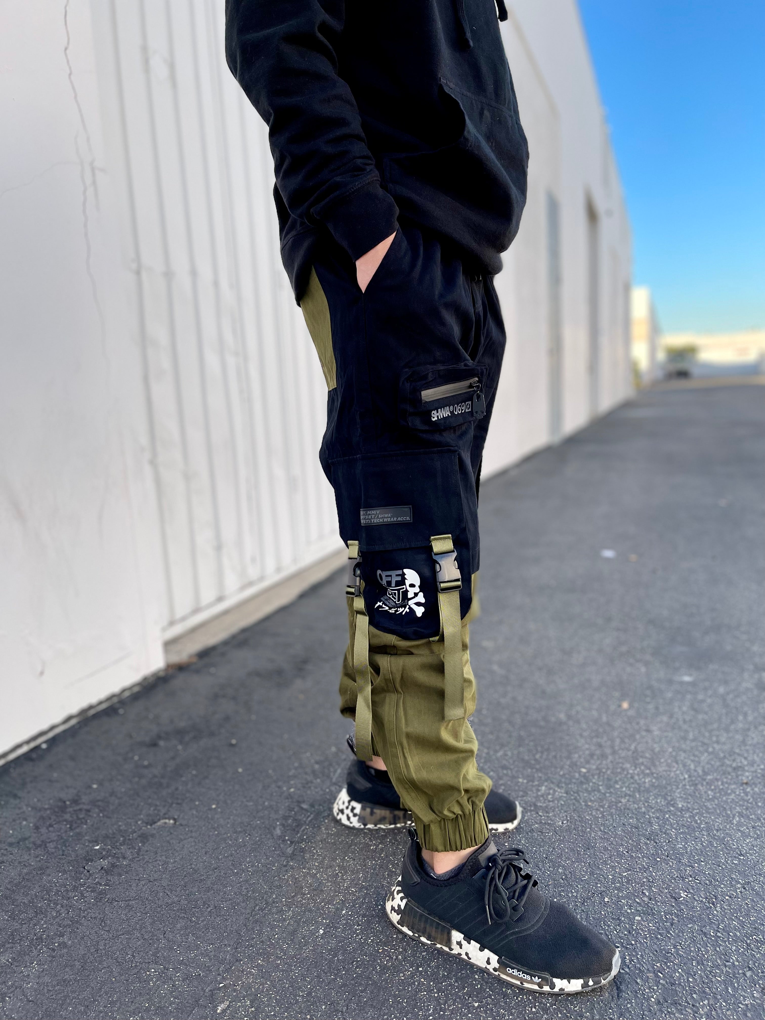 [SHWA] TP-01 Techwear Style Green Block Jogger [FINAL SALE]